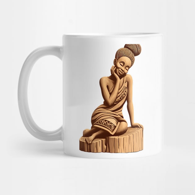 Afrocentric Woman Wooden Carving by Graceful Designs